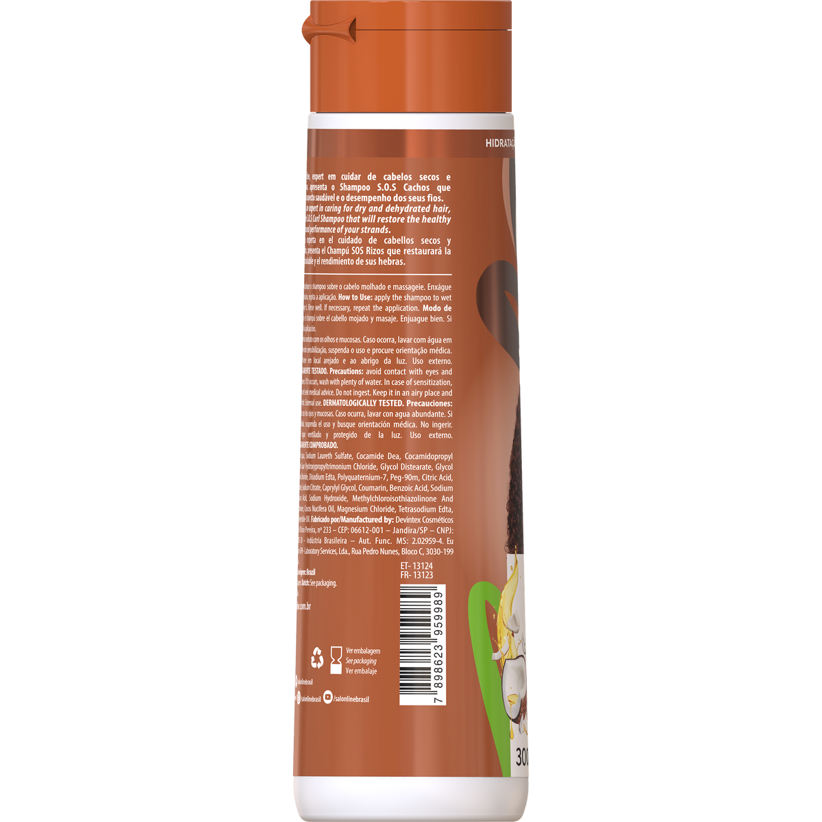 Salon Line SOS Cachos Coco Shampoo 300ml — vista lateral