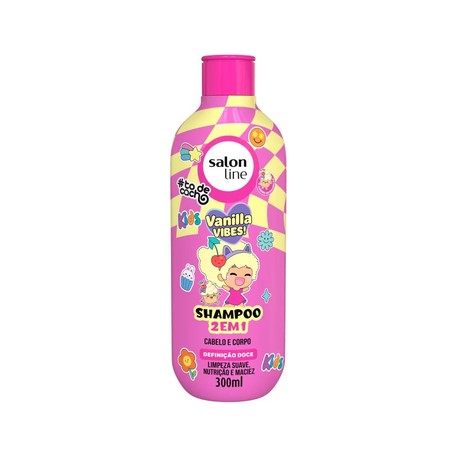 Salon Line Kids Vanilla Vibes Kit 2×300ml — shampoo cabelo e corpo, frente