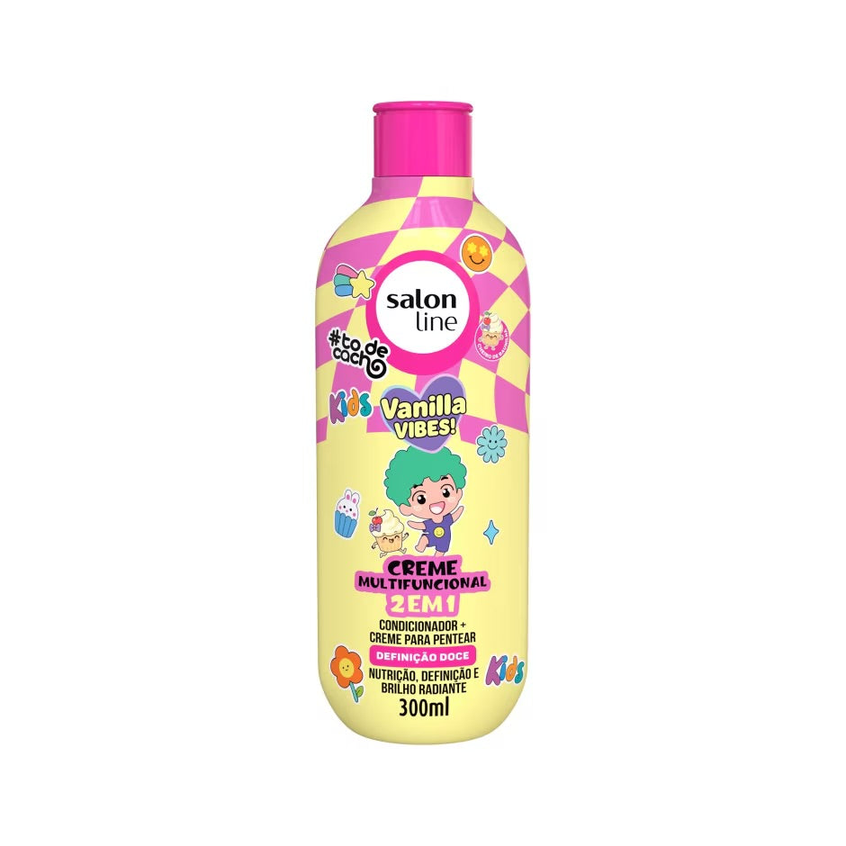 Salon Line Kids Vanilla Vibes Kit 2×300ml — creme multifuncional, frente