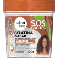 Salon Line S.O.S Cachos Gelatina Óleo de Coco 400 g — frente da embalagem