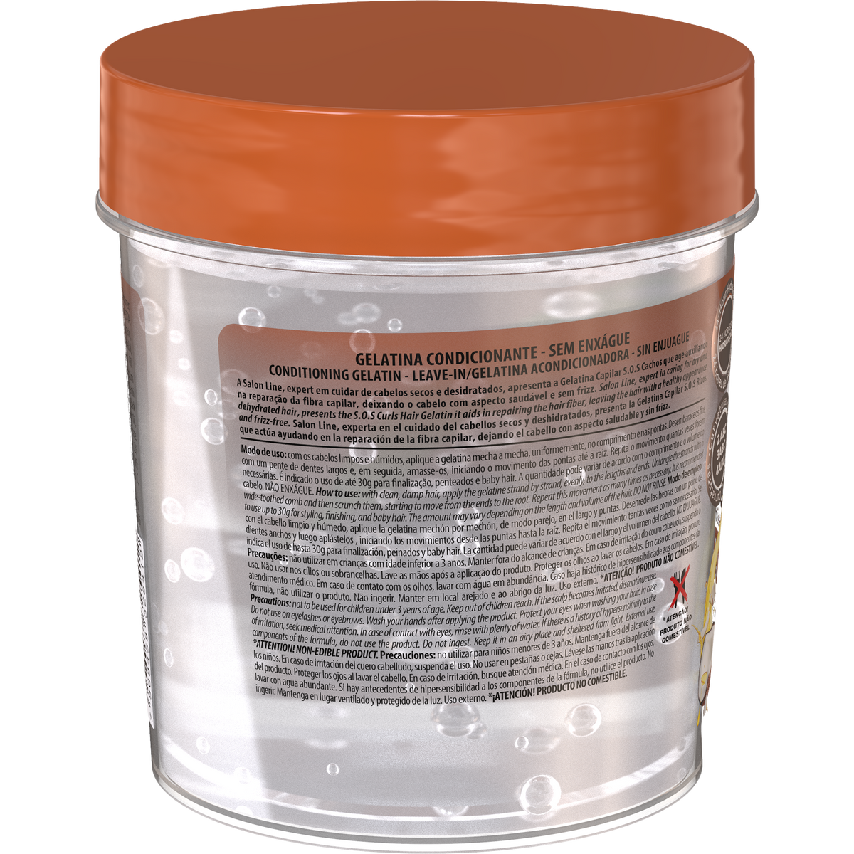 Salon Line S.O.S Cachos Gelatina Óleo de Coco 400 g — instruções na embalagem
