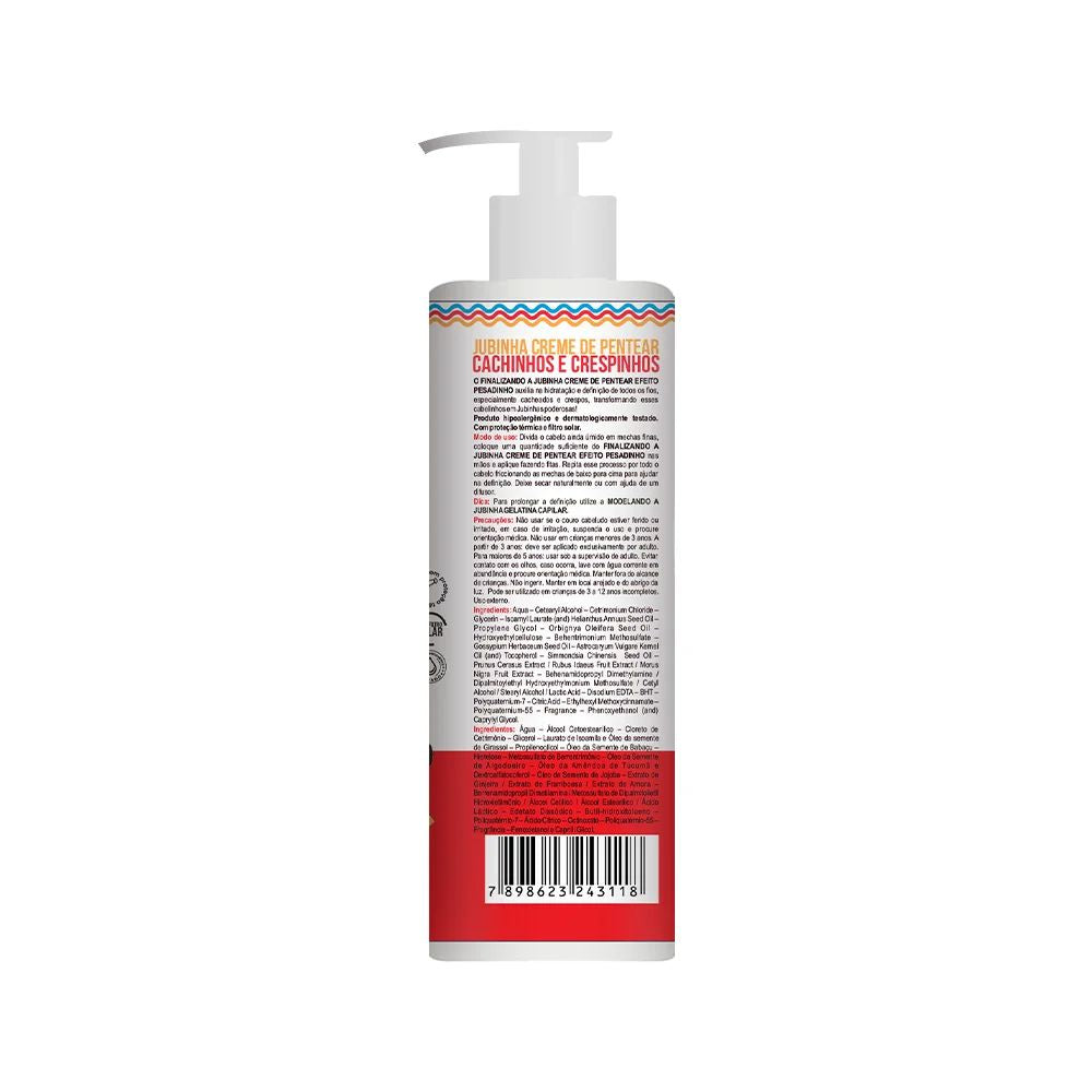 Widi Care Finalizando a Jubinha Efeito Pesadinho reichhaltige Stylingcreme 300 ml – Rückseite der Verpackung