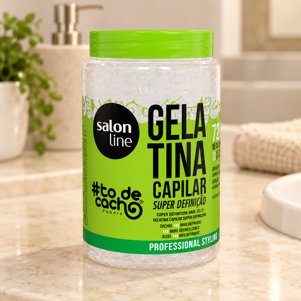 Salon Line #todecacho Gelatina Super Definição 1000ml — ambientação ilustrativa