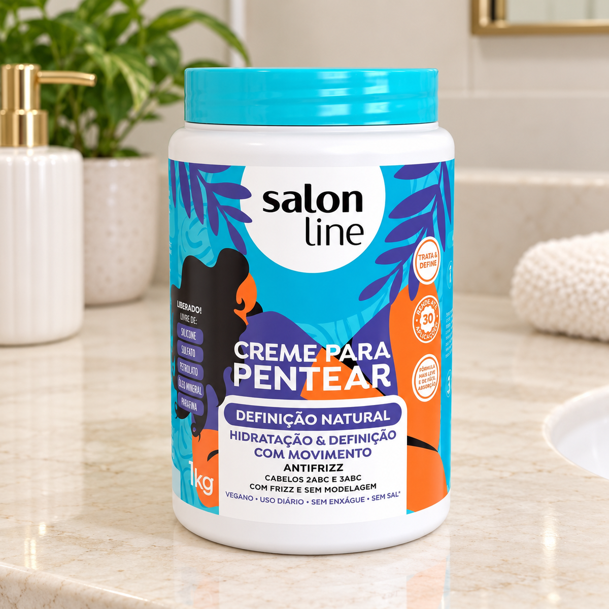 Salon Line Creme Para Pentear Definição Natural 1kg — ambientação ilustrativa
