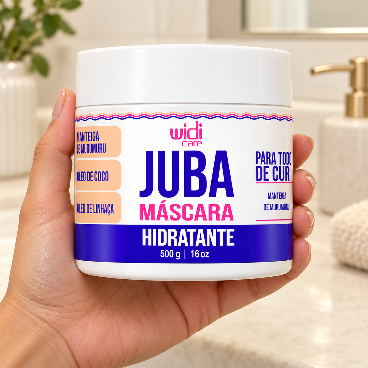 Widi Care Juba Máscara Hidratante 500g — ambientação ilustrativa
