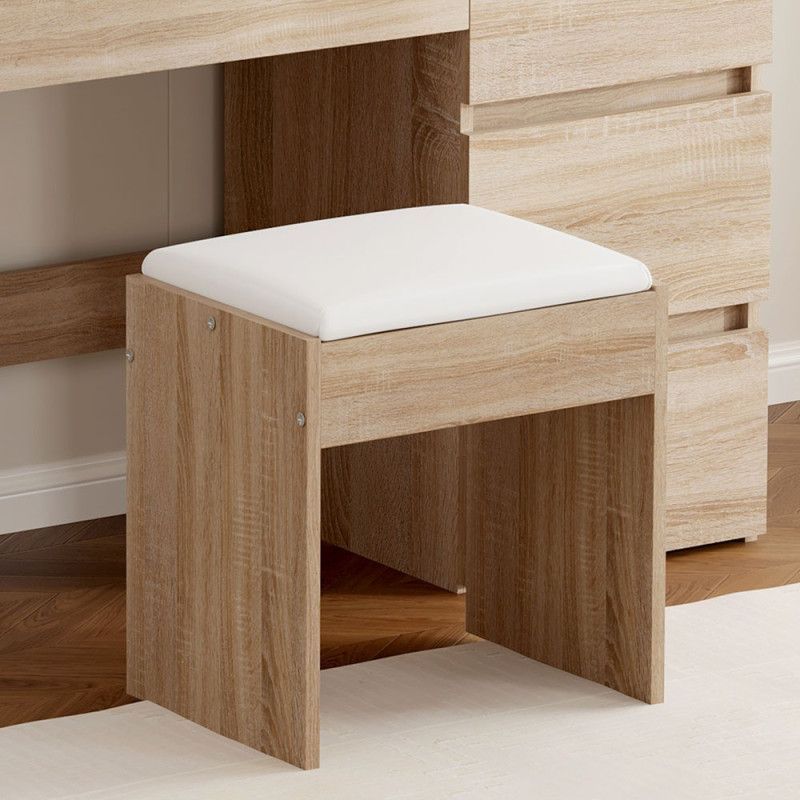 Toucador de Maquilhagem em Cor Madeira com Espelho Hollywood LED - Salon Care — detalhe oficial 10