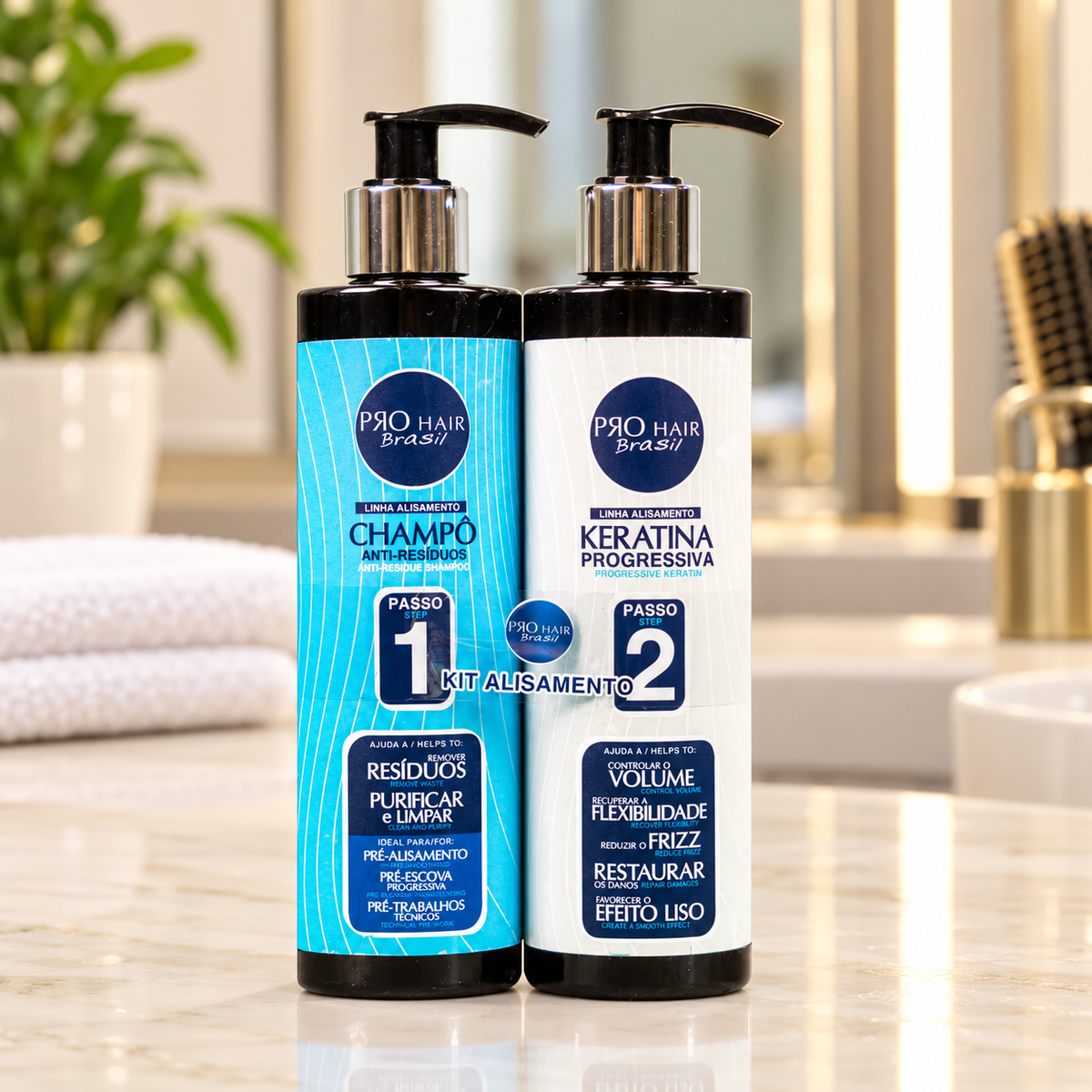 Pro Hair Brasil Kit Keratina Progressiva Linha Alisamento — ambientação ilustrativa
