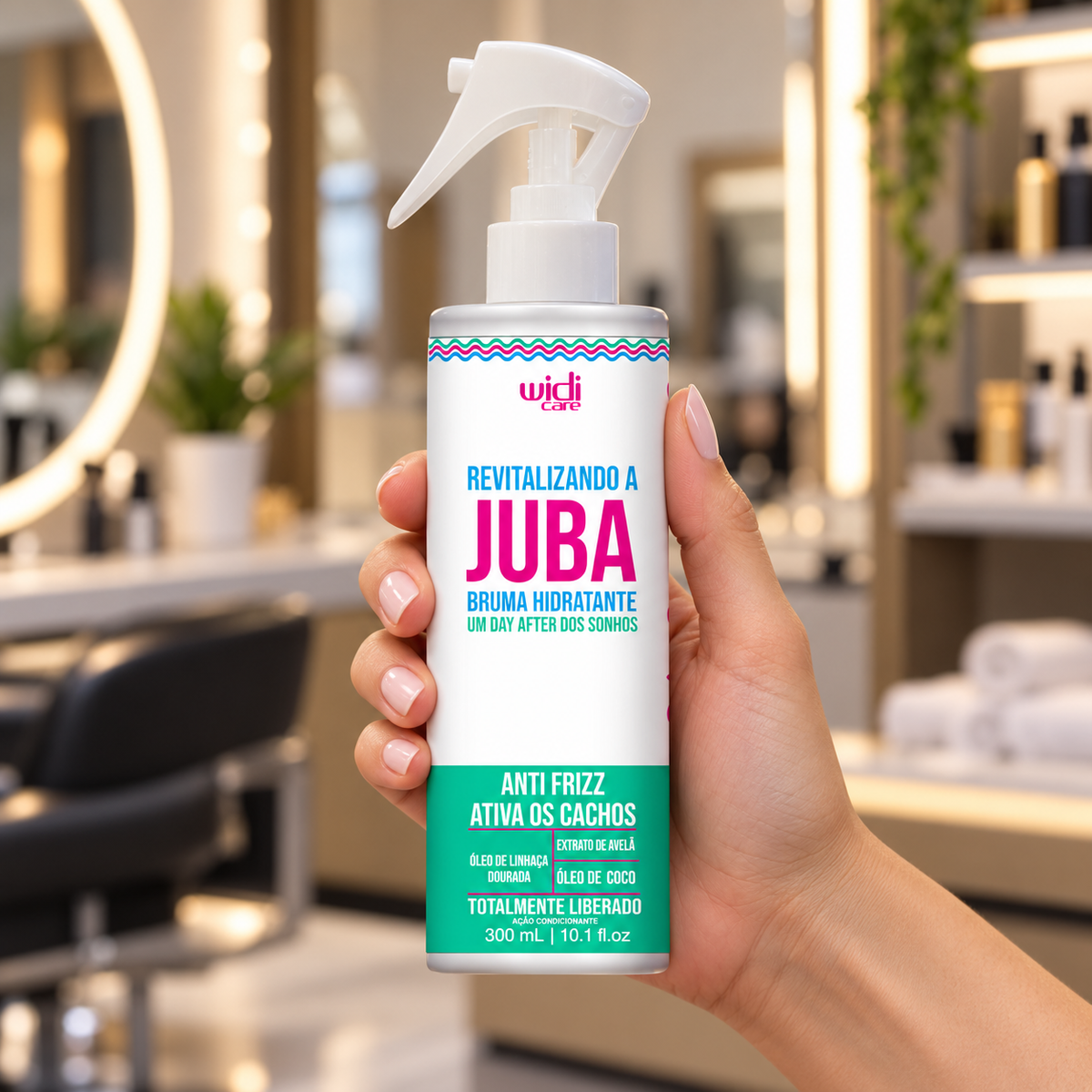 Revitalizando A Juba Bruma 300ml - Widi Care — ambientação ilustrativa
