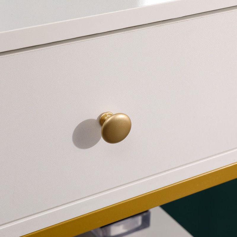 Mesa Auxiliar Organizadora Multiuso com 3 Gavetas para Quarto, Banheiro ou Salão (46x35x90 cm) – Branco e Dourado - Salon Care — detalhe oficial 8