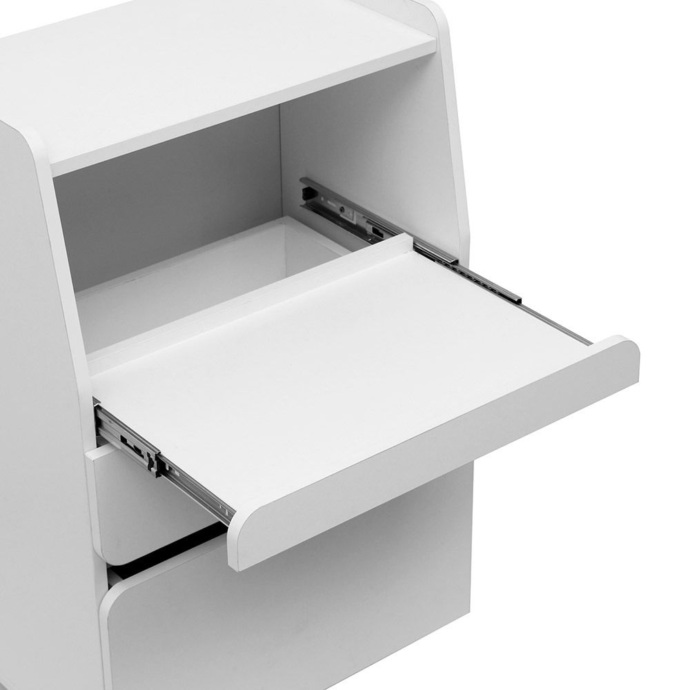 Mesa auxiliar de salão de beleza com 3 gavetas e prateleira 51 x 36 x 81 cm – Armário organizador de arrumação branco - Salon Care — detalhe complementar 8