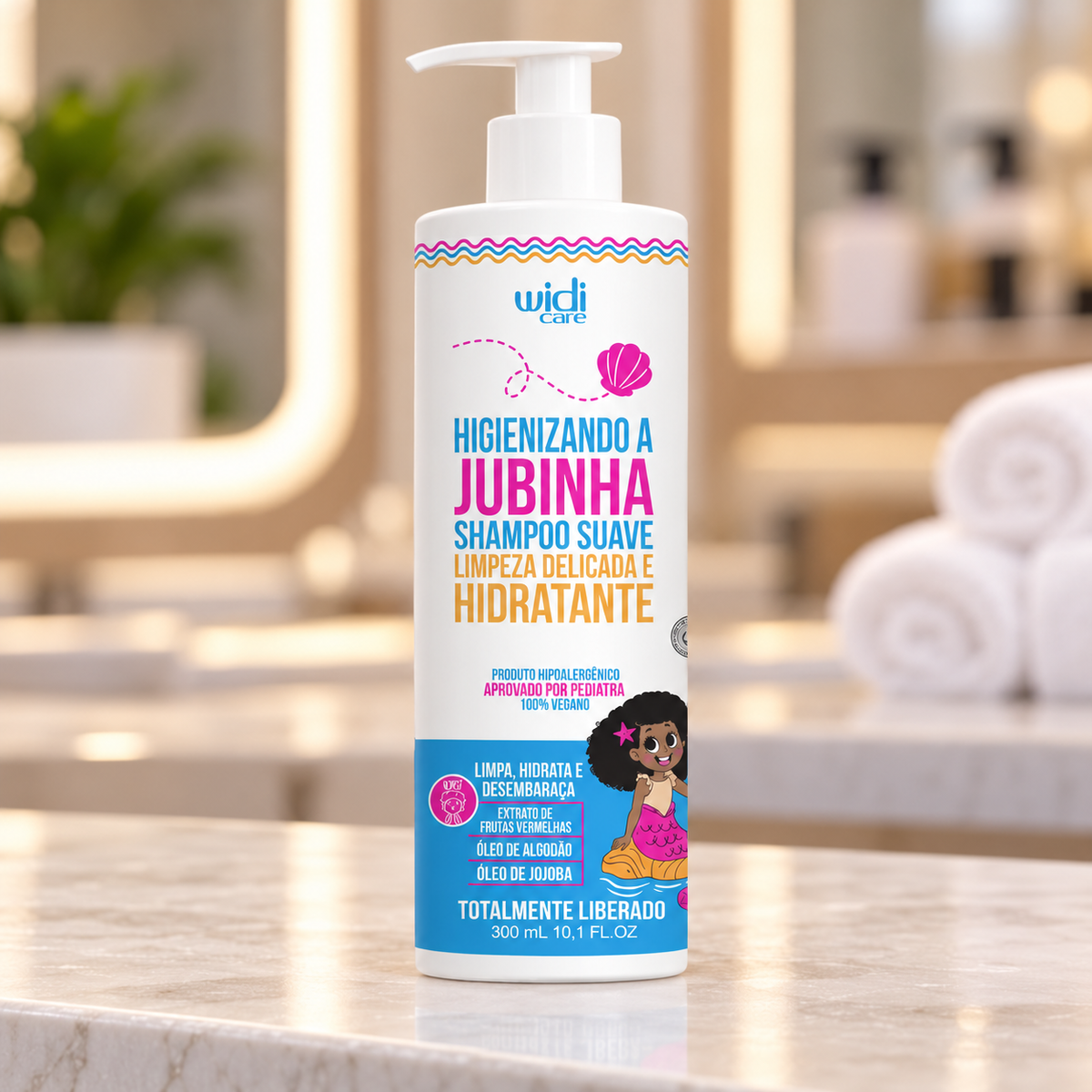 Shampoo Higienizando a Jubinha 300ml - Widicare — ambientação ilustrativa