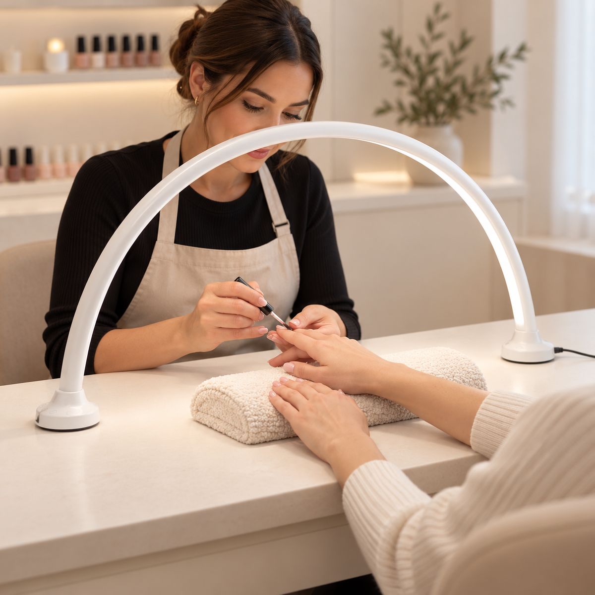 Moonslice Luminária LED para Manicure de Mesa - Labor — ambientação ilustrativa