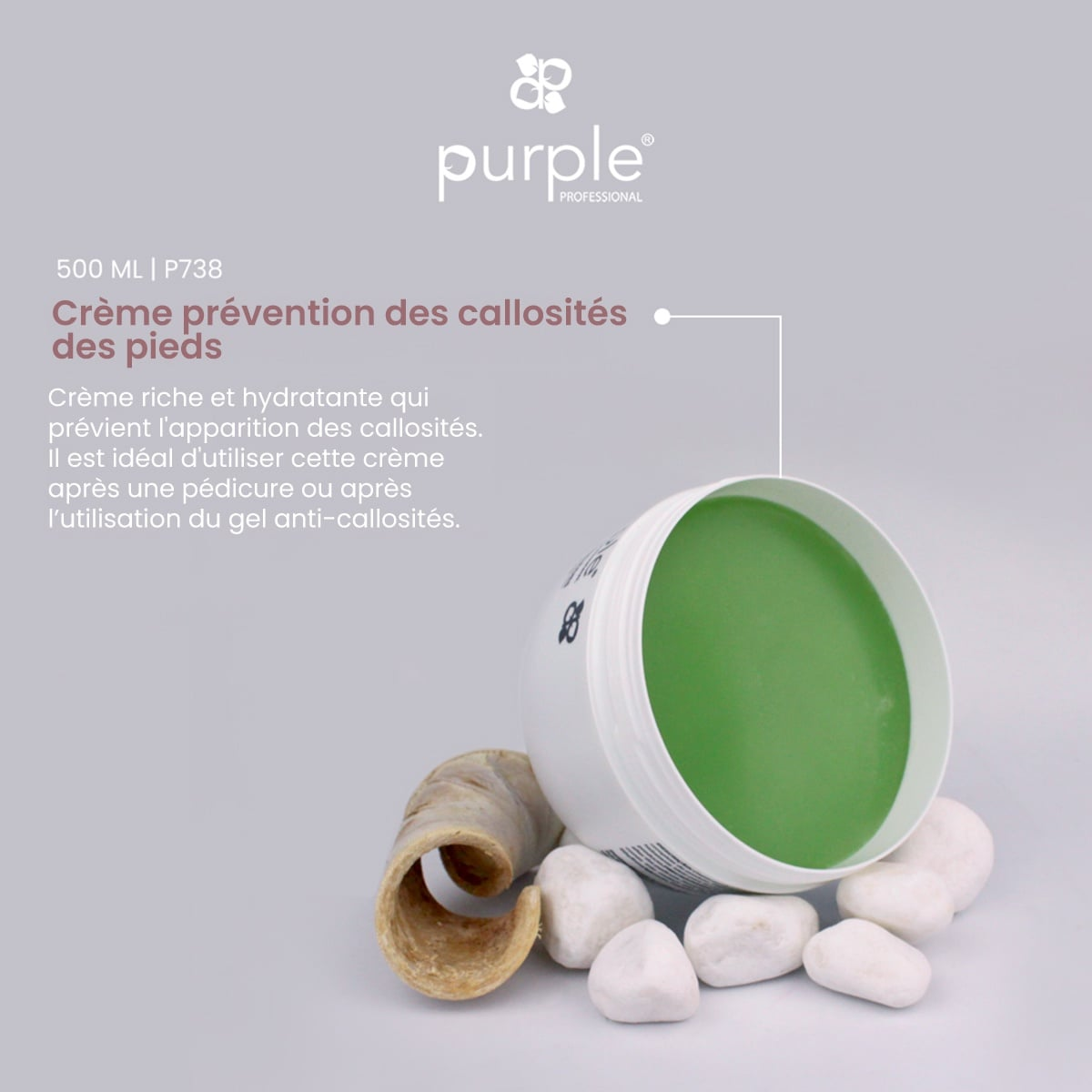 Purple Professional Creme Prevenção Calosidades P738 500ml — Apresentação da marca do creme P738 500ml