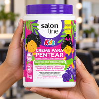 Salon Line Kids Cachinhos Brilhantes Creme Para Pentear 1kg — ambientação ilustrativa