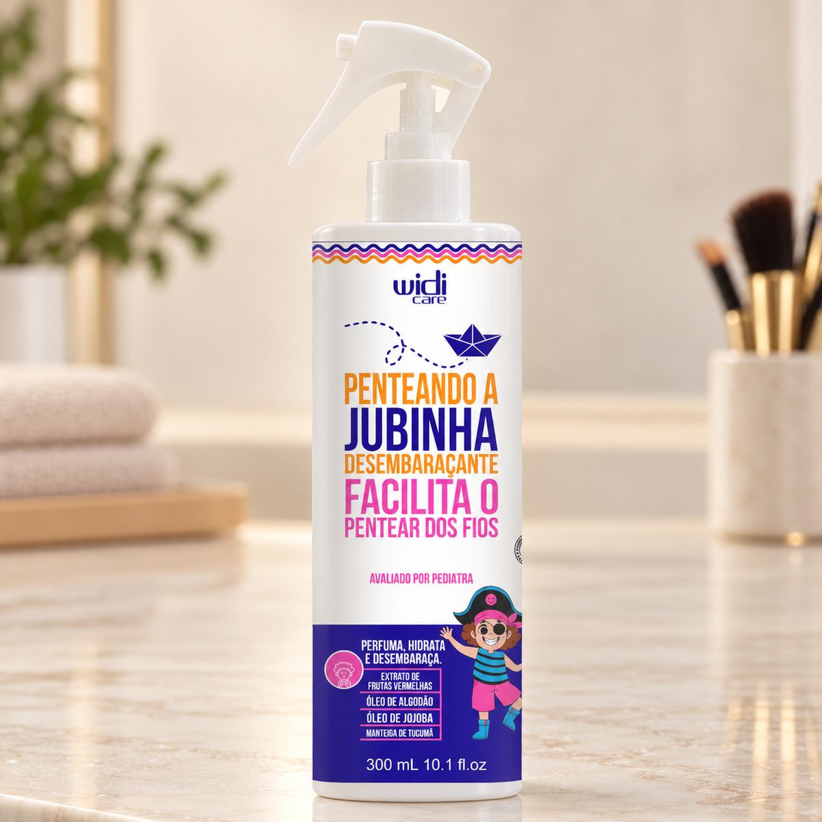 Spray Desembaraçante Penteado a Jubinha 300ml - Widi care — ambientação ilustrativa