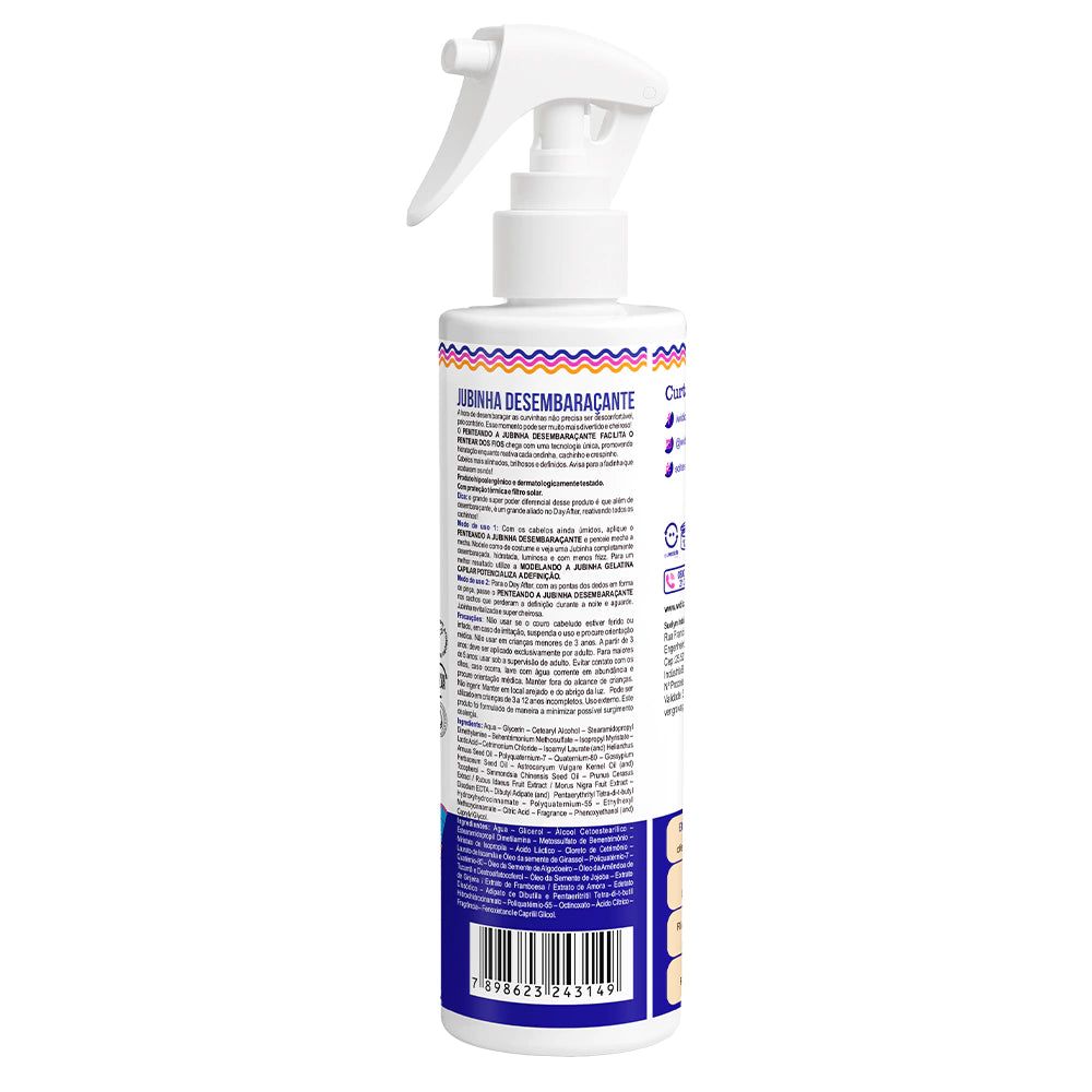 Spray Desembaraçante Penteado a Jubinha 300ml - Widi care — verso da embalagem