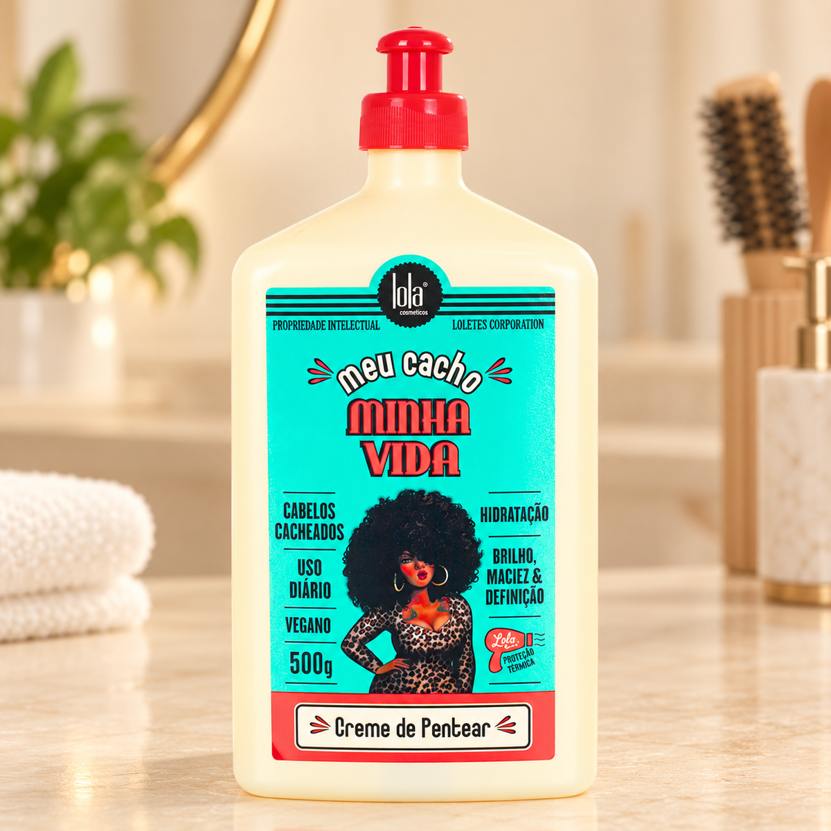 Lola Meu Cacho Minha Vida Creme de pentear 500g — ambientação ilustrativa