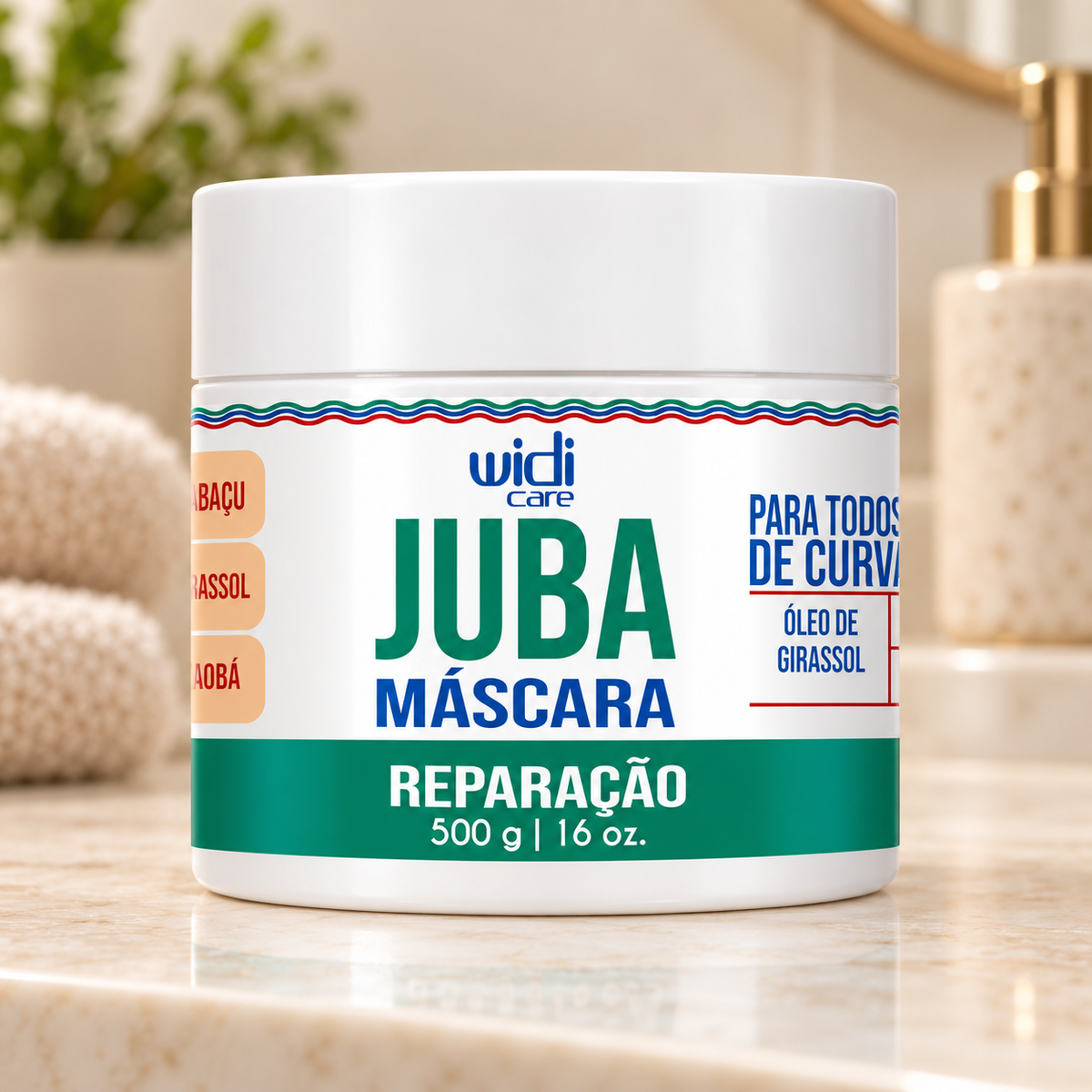 Máscara Reparação Juba 500g - Widi Care — ambientação ilustrativa