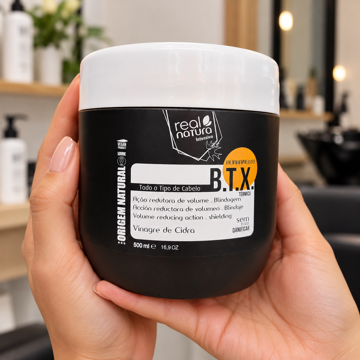 Real Natura Botox Creme de Alinhamento B.T.X 500ml — ambientação ilustrativa