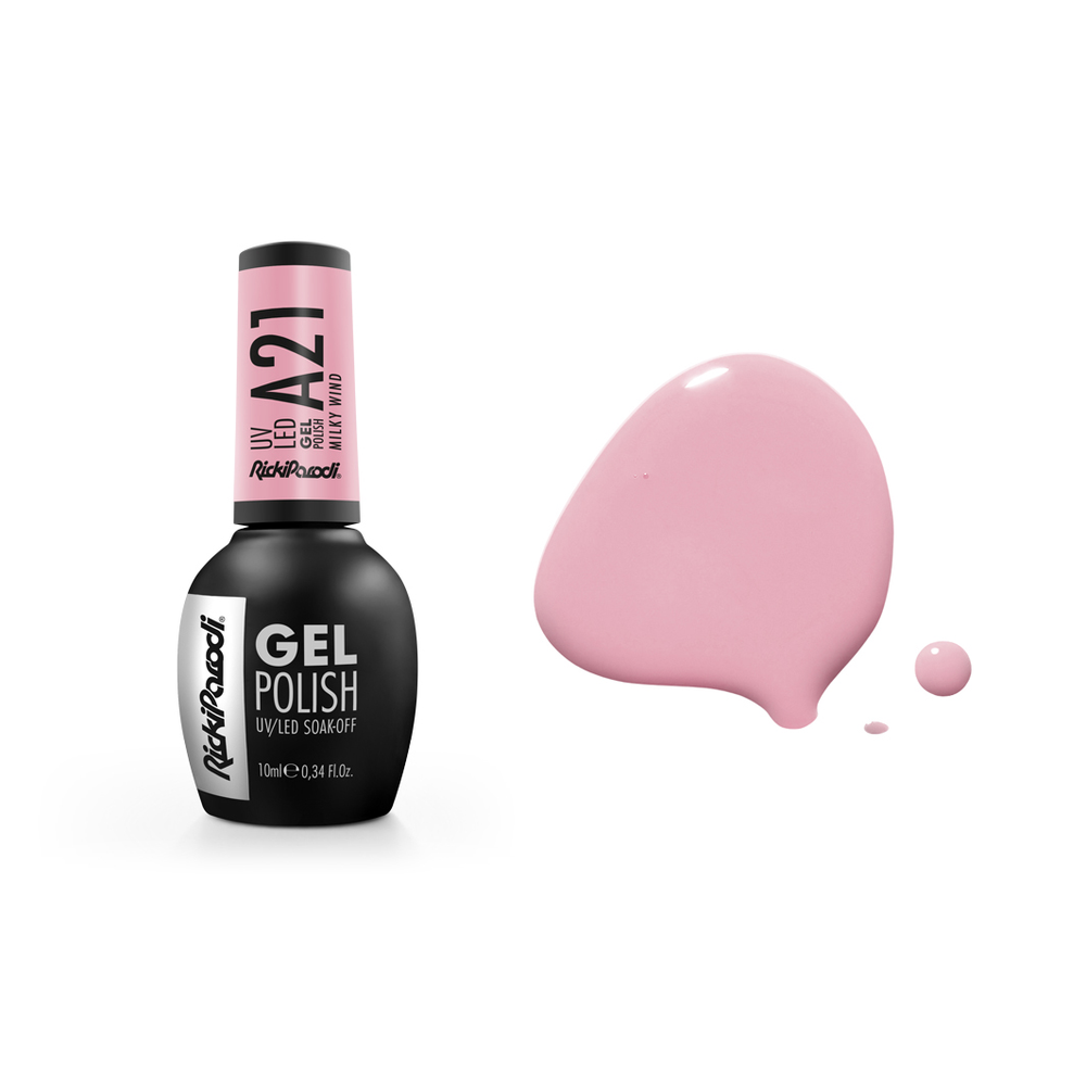 Verniz Gel RickiParodi Milky Wind A21 10 ml — embalagem e cor
