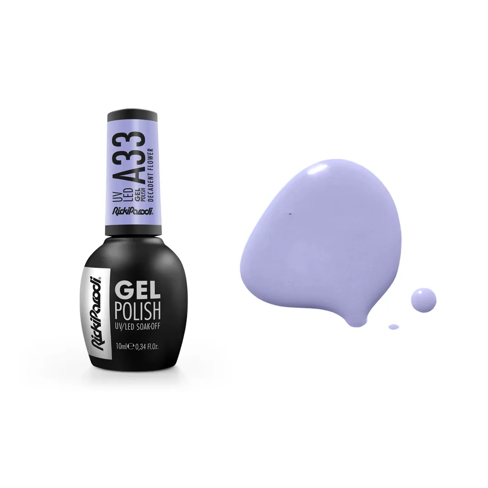 Esmalte Semipermanente RickiParodi Decadent Flower A33 10 ml — envase y tono