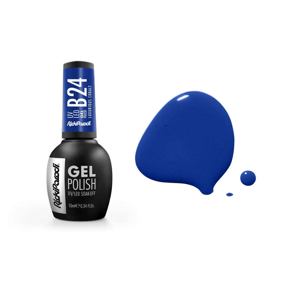 Verniz Gel RickiParodi Luxurious Cobalt B24 10 ml — embalagem e cor