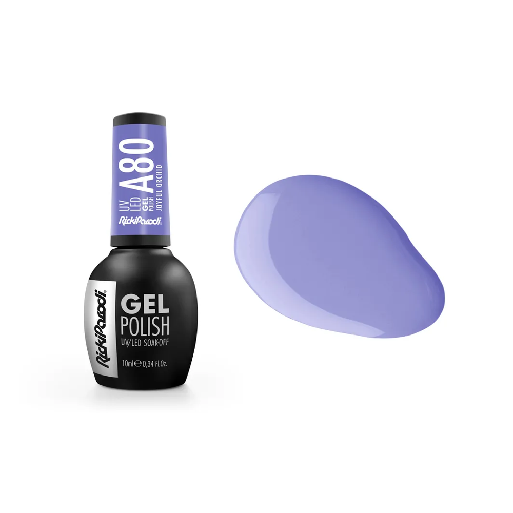 Verniz Gel RickiParodi Joyful Orchid A80 10 ml — embalagem e cor