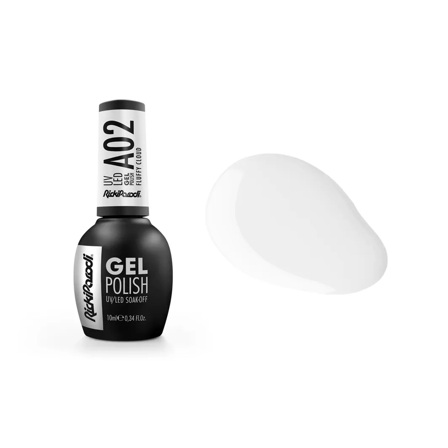 Gel Polish RickiParodi Fluffy Cloud A02 10 ml — packaging and shade