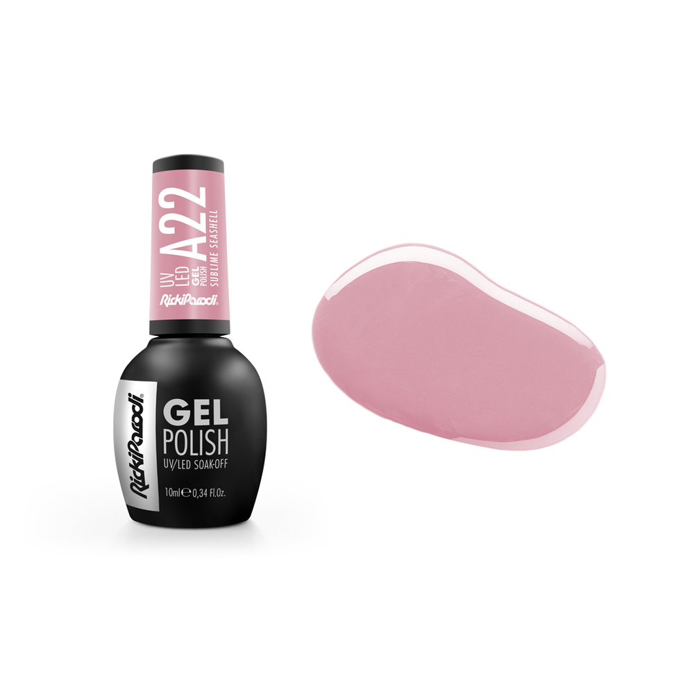 Gel Polish RickiParodi Sublime Seashell A22 10 ml — packaging and shade
