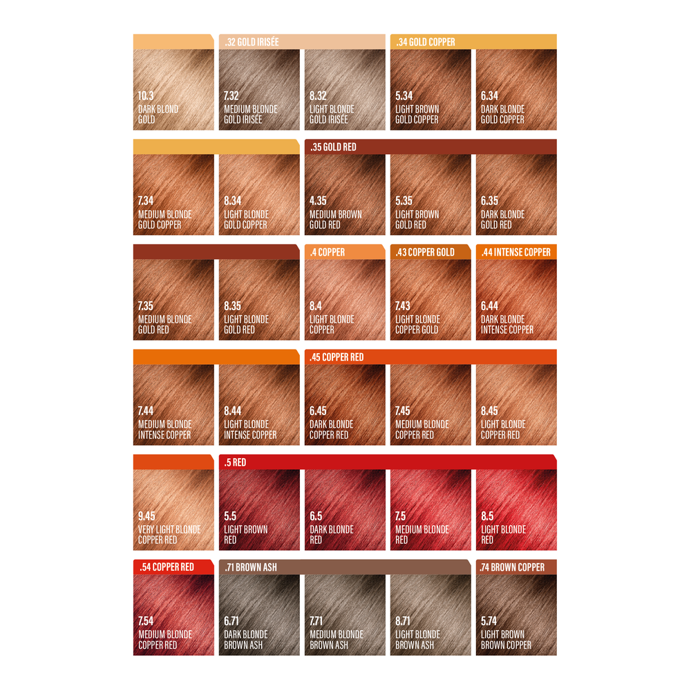 0% Ammonia Permanent Color — carta de colores