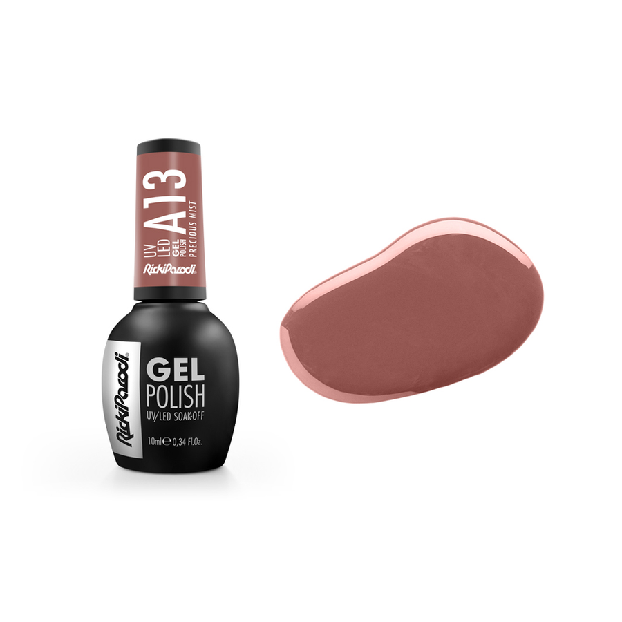 Gel Polish RickiParodi Precious Mist A13 10 ml — packaging and shade