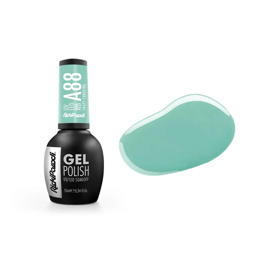 Gel Polish RickiParodi Crazy Canoeing A88 10 ml — packaging and shade