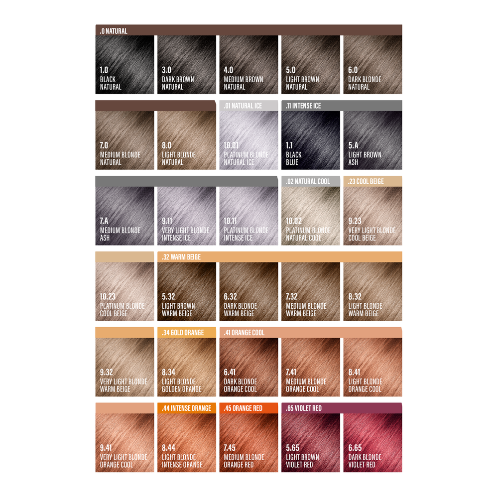 Demi Permanent Color — shade chart