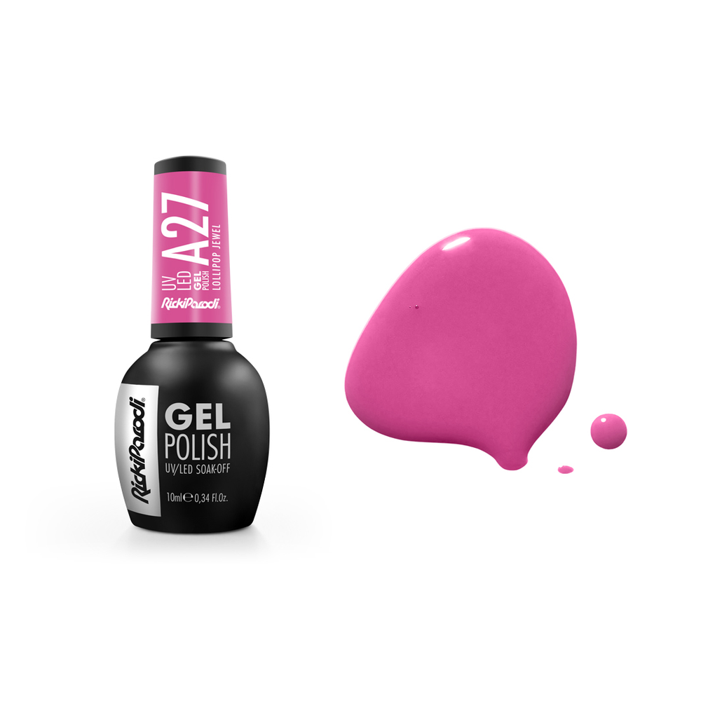 Esmalte Semipermanente RickiParodi Lollipop Jewel A27 10 ml — envase y tono