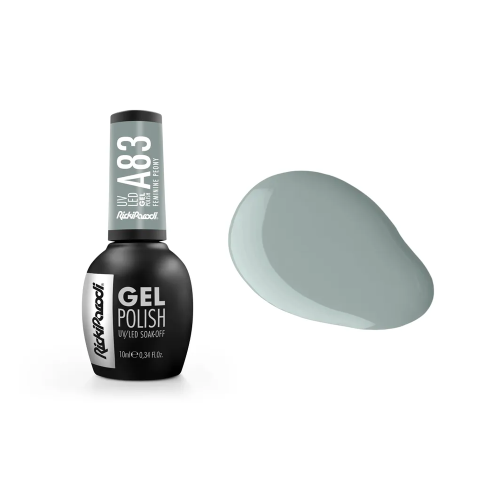 Verniz Gel RickiParodi Feminine Peony A83 10 ml — embalagem e cor