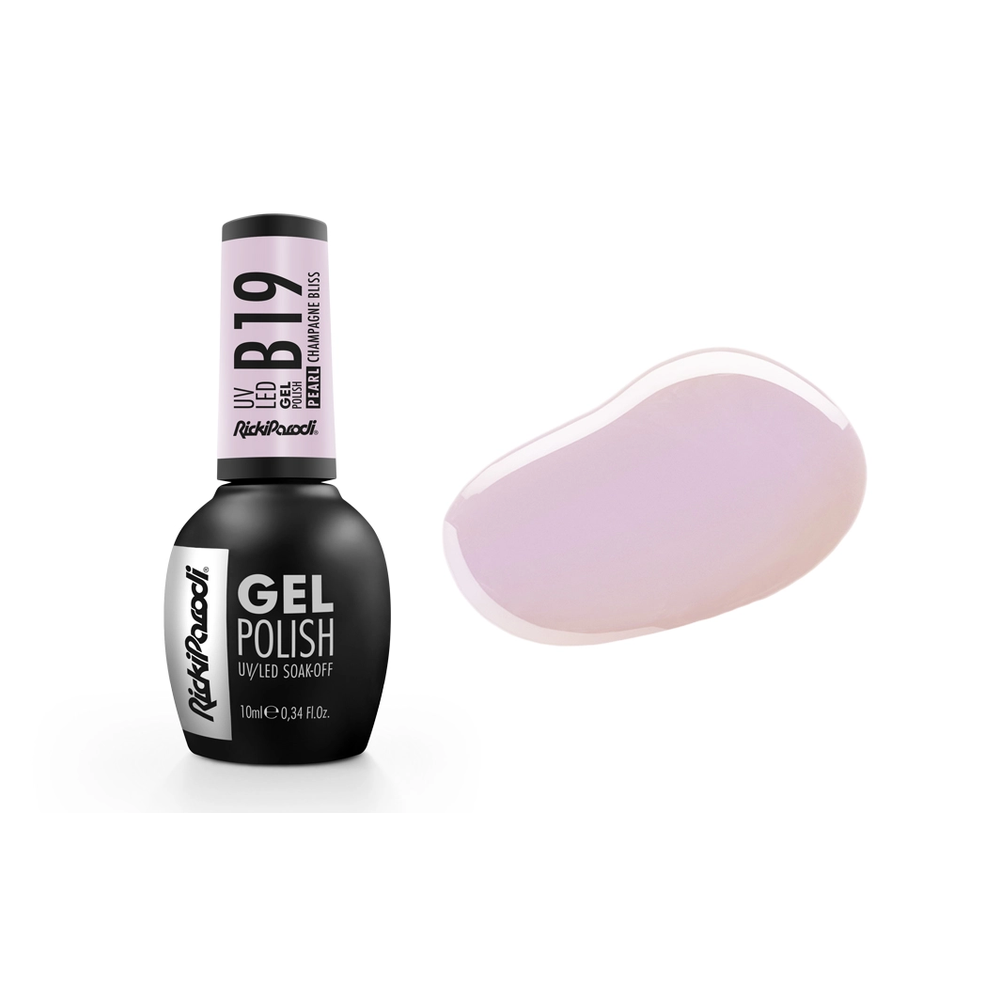 Esmalte Semipermanente RickiParodi Champagne Bliss B19 10 ml — envase y tono