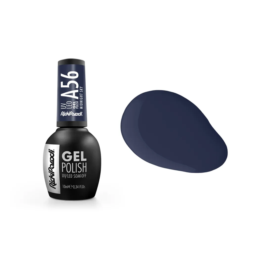 Gel Polish RickiParodi Midnight Sky A56 10 ml — packaging and shade