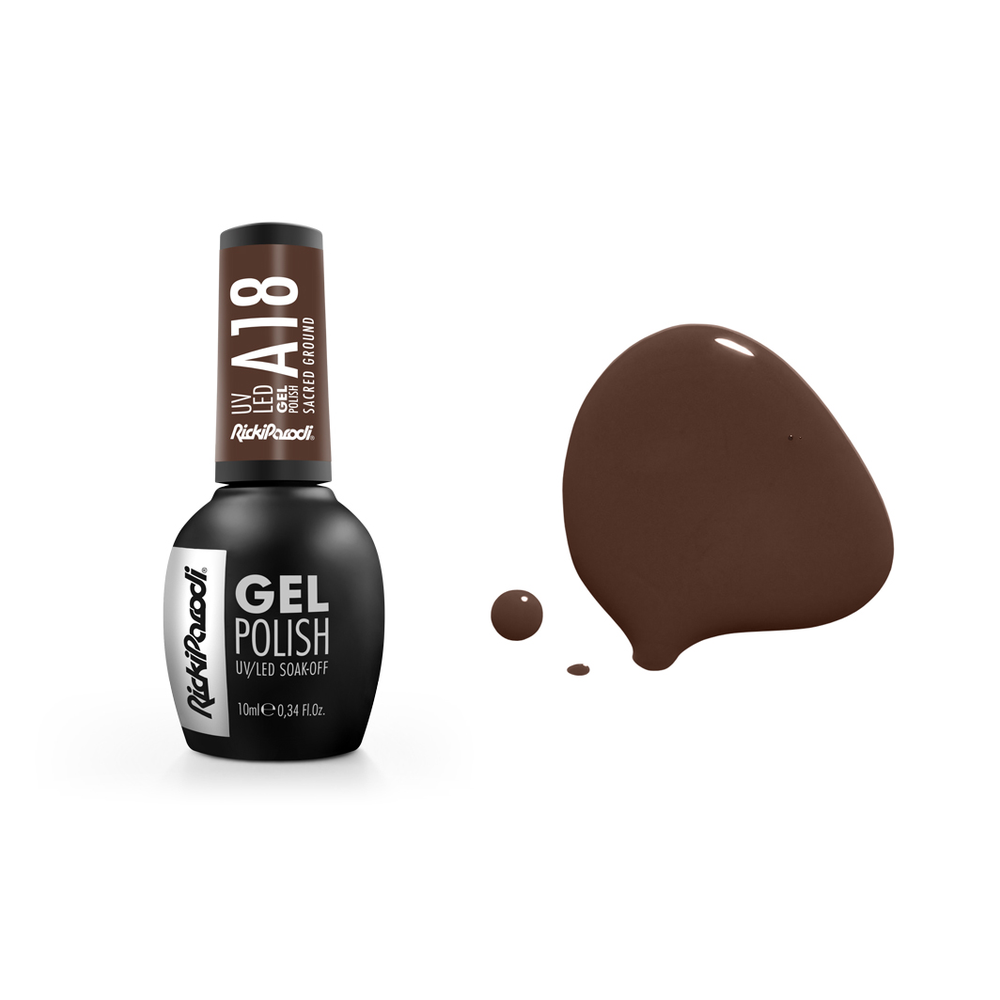 Esmalte Semipermanente RickiParodi Sacred Ground A18 10 ml — envase y tono