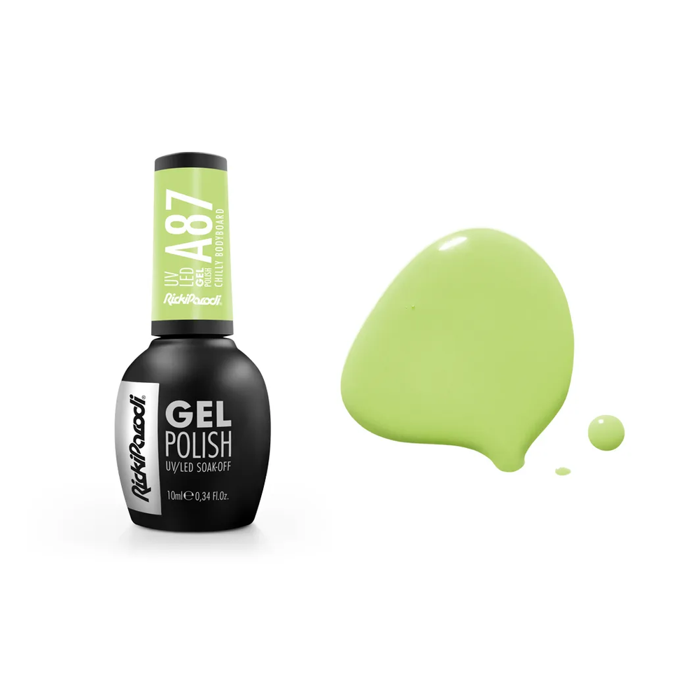 Gel Polish RickiParodi Chilly Bodyboard A87 10 ml — packaging and shade