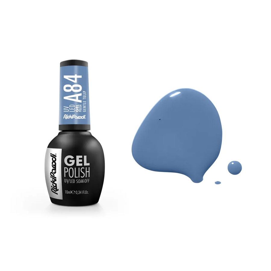 Gel Polish RickiParodi Gentle Tulip A84 10 ml — packaging and shade