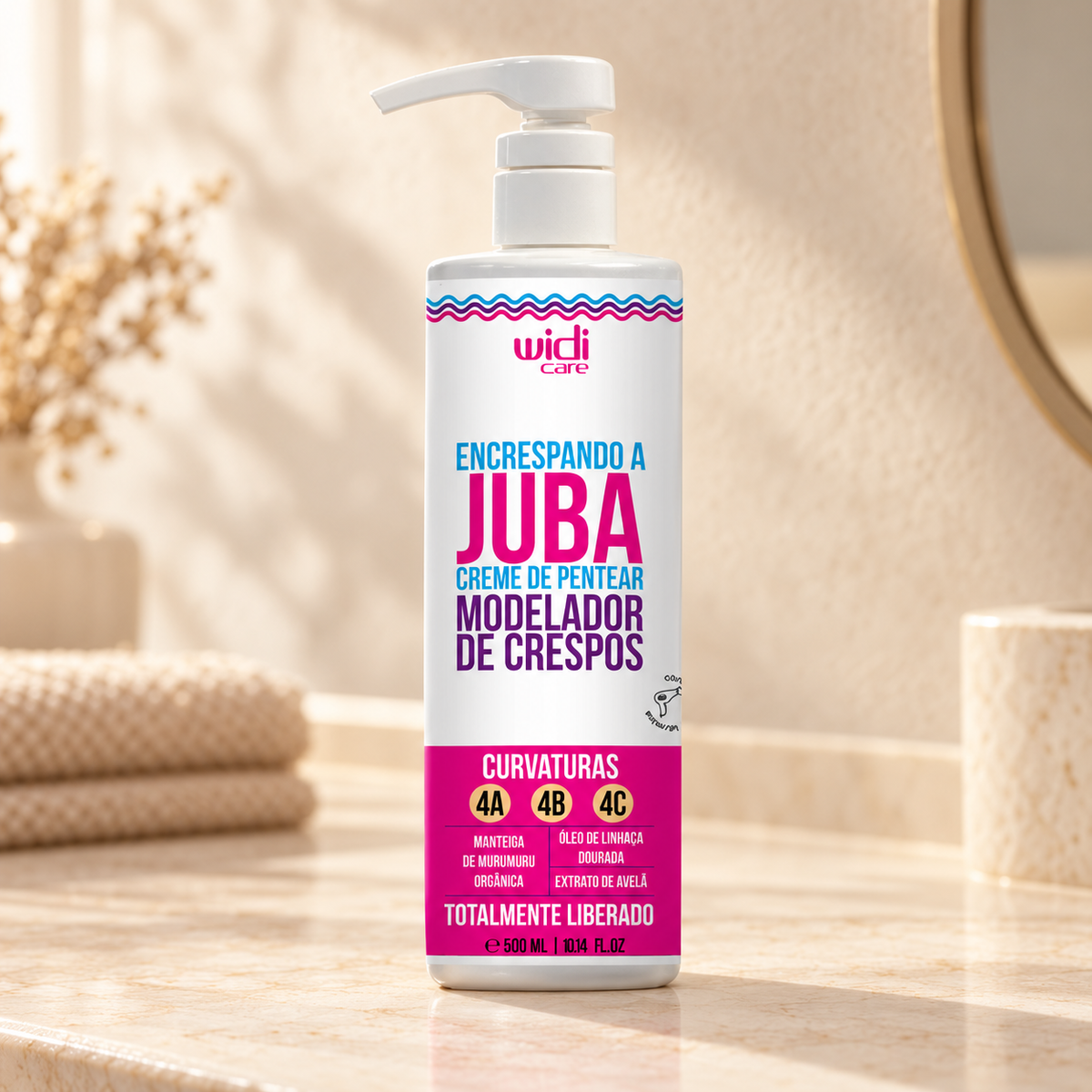 Widi Care Encrespando a Juba 500 ml — apresentação em ambiente de cuidados capilares