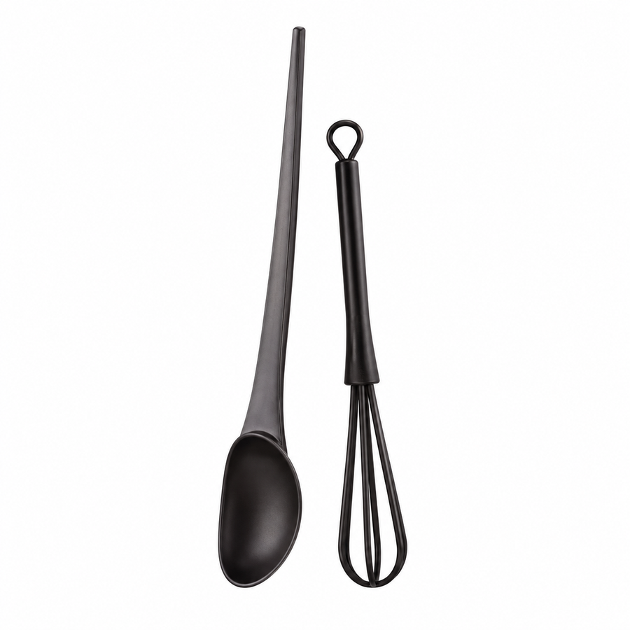 XanitaliaPro Mixer Black Dosierlöffel- und Rührbesen-Set