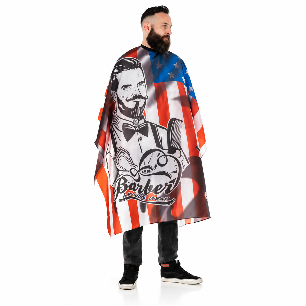 XanitaliaPro The Barber Stars & Strips Capa de Corte 140 x 160 cm