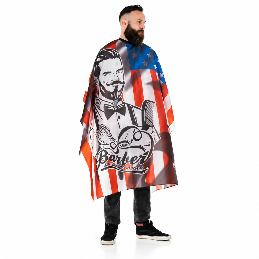 XanitaliaPro The Barber Stars & Strips Capa de Corte 140 x 160 cm