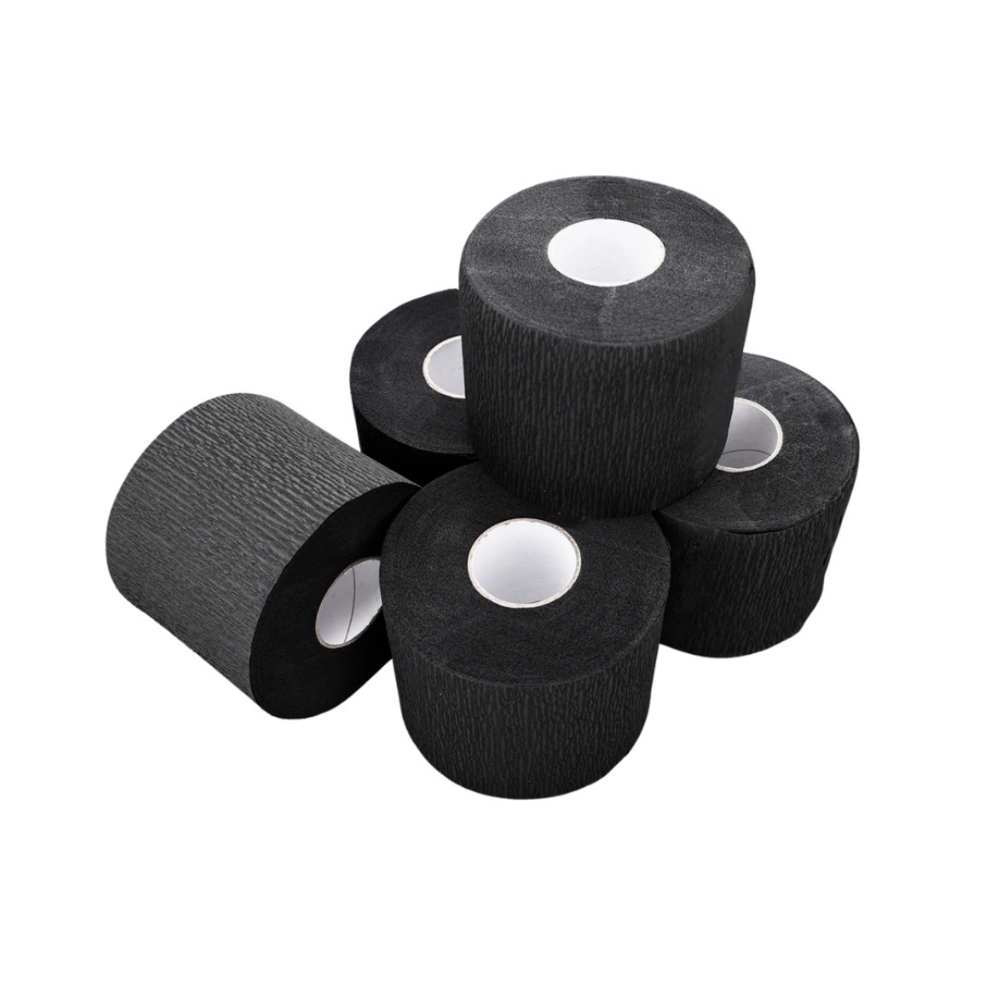 Xanitalia Carbon Barber Papel de Pescoço Preto 5 Rolos